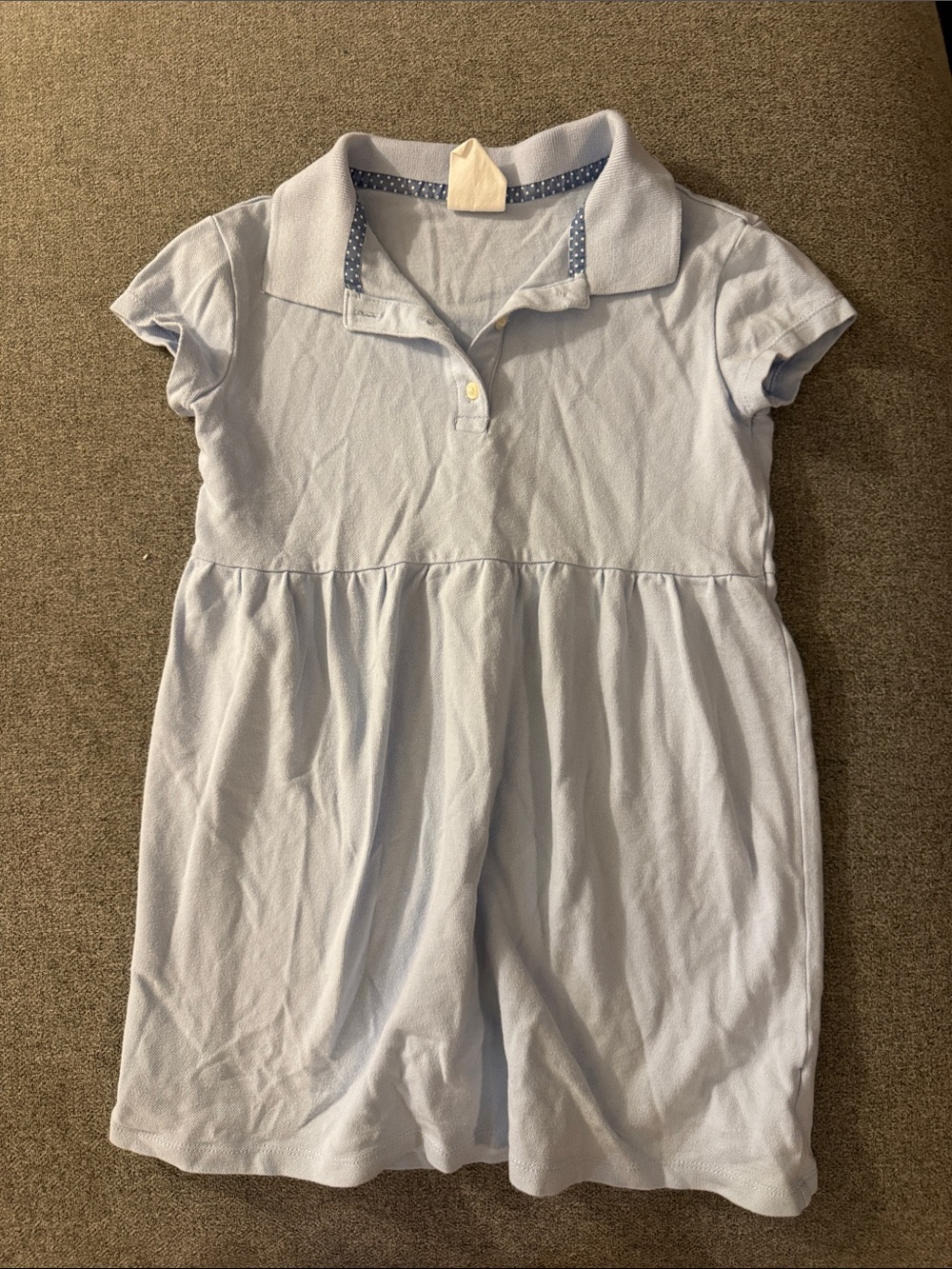 5/$15- Girls' Light Blue Polo Dress - Casual Short Sleeve Top